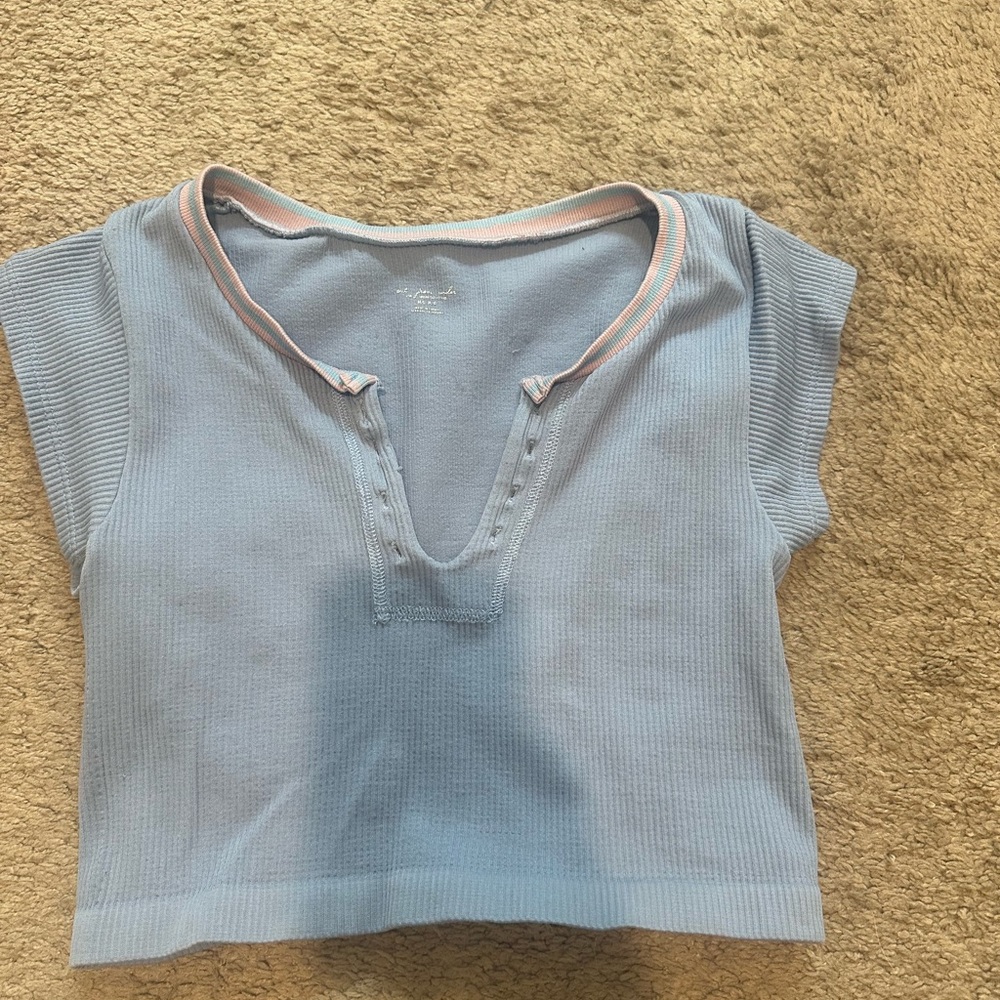 Blue crop top